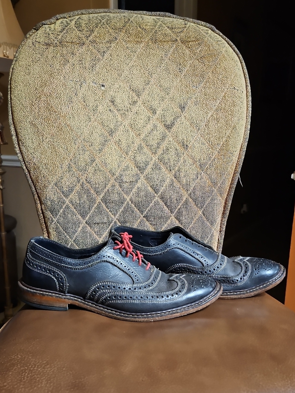 Allen Edmonds Neumok Dark Blue Leather Wingtip Oxford Loafers Shoes